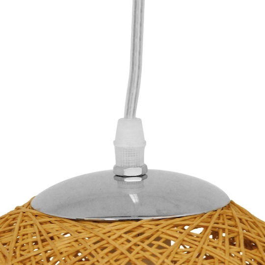 GloboStar Ra Brown Boho Ball Pendant Ceiling Light with E27 Socket 20x20x20cm