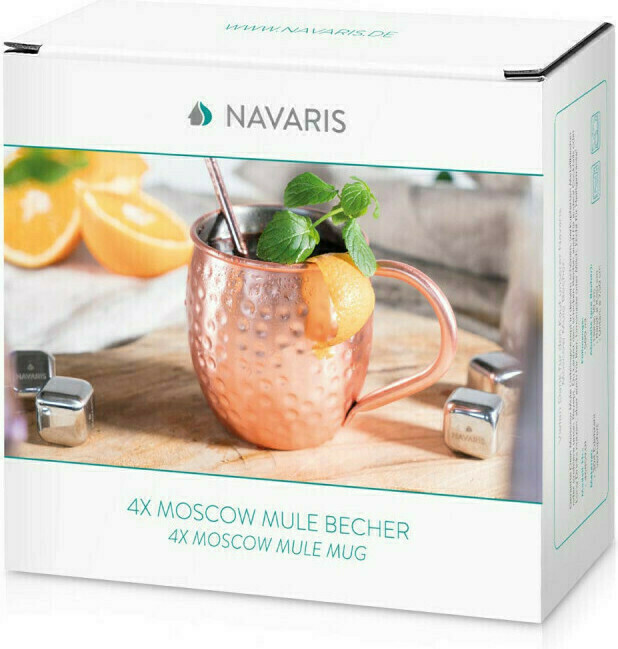 Navaris Mug Moscow Mule - 4X Verre à Cocktail 500ml en Acier