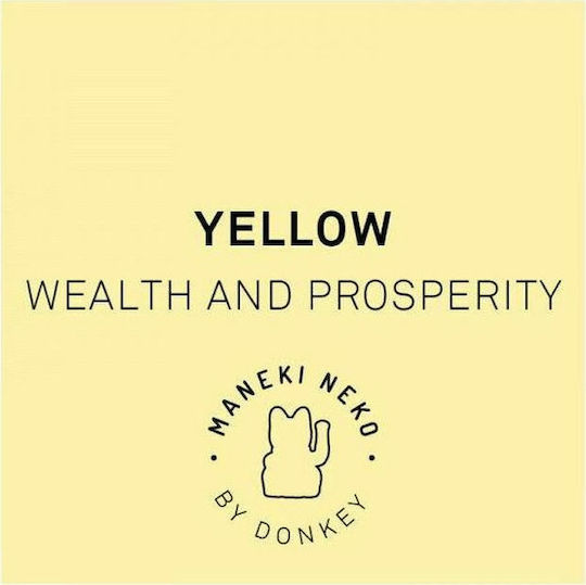 Donkey Διακοσμητική Γάτα από Πλαστικό Lucky Cat Maneki σε Yellow 10.5x8.5x15cm