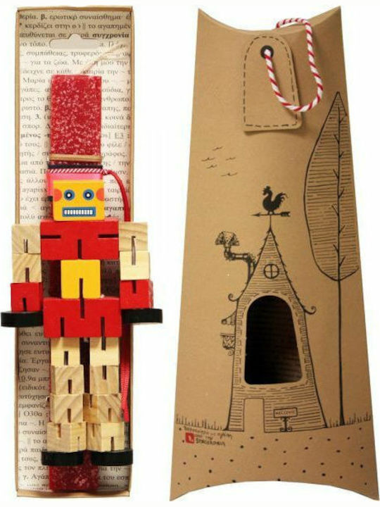 Lumanare De Paste Transformers Cu Formă Plată Parfumată Handmade Și Cu Cutie 34cm Roșie