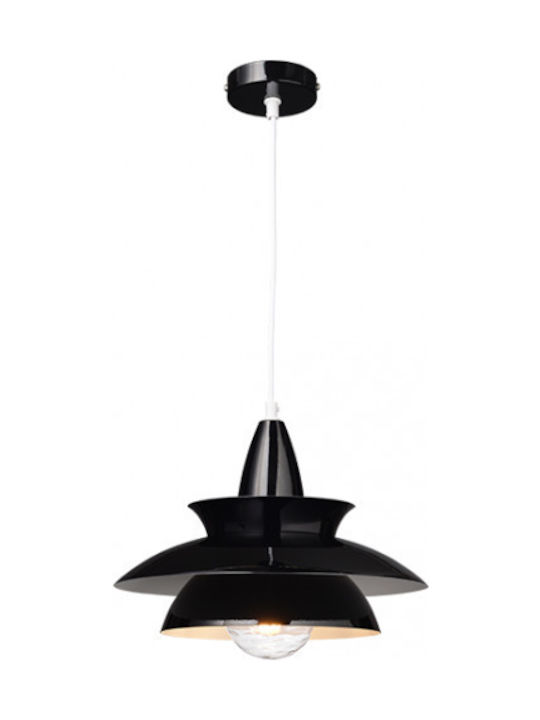 Aca Pendant Light Suspension Bell for Socket E27 Black