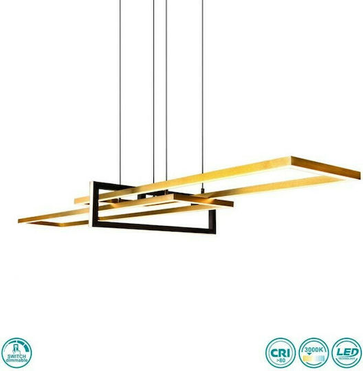 Trio Lighting Salinas Adjustable Pendant Light Silver Rail 110x40x150cm