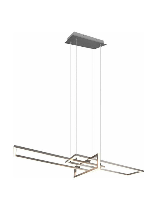 Trio Lighting Salinas Adjustable Pendant Light Silver Rail 110x40x150cm