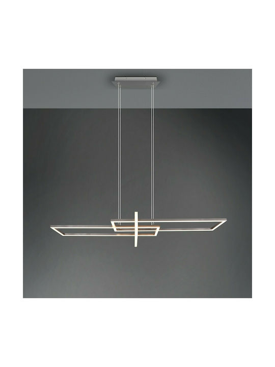 Trio Lighting Salinas Adjustable Pendant Light Silver Rail 110x40x150cm