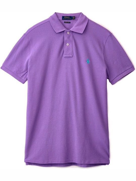 Polo Short Sleeve Blouse Purple