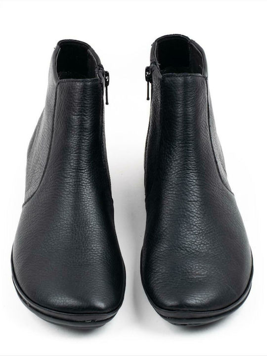 Right Leather Women's Ankle Boots Black