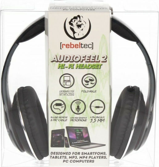 Rebeltec Audiofeel 2 Ενσύρματα Over Ear Ακουστικά Μαύρα