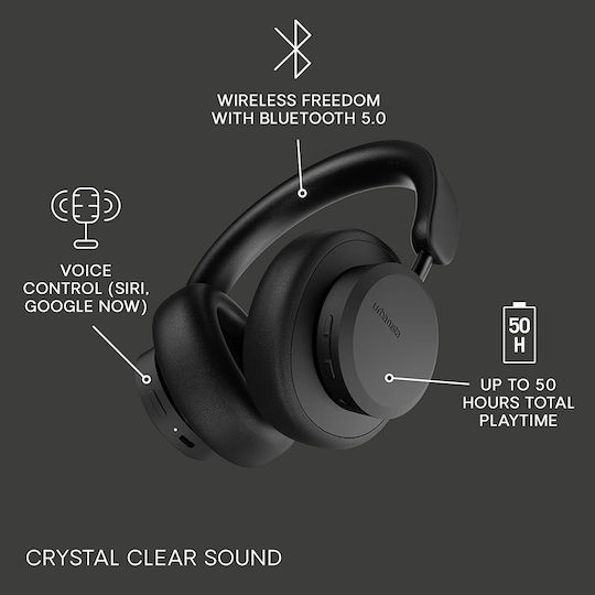Urbanista Miami Ασύρματα Bluetooth Over Ear Ακουστικά με 50 ώρες Λειτουργίας Μαύρα