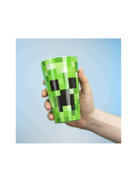 Paladone Minecraft Creeper Glas aus Glas in Grün Farbe 450ml