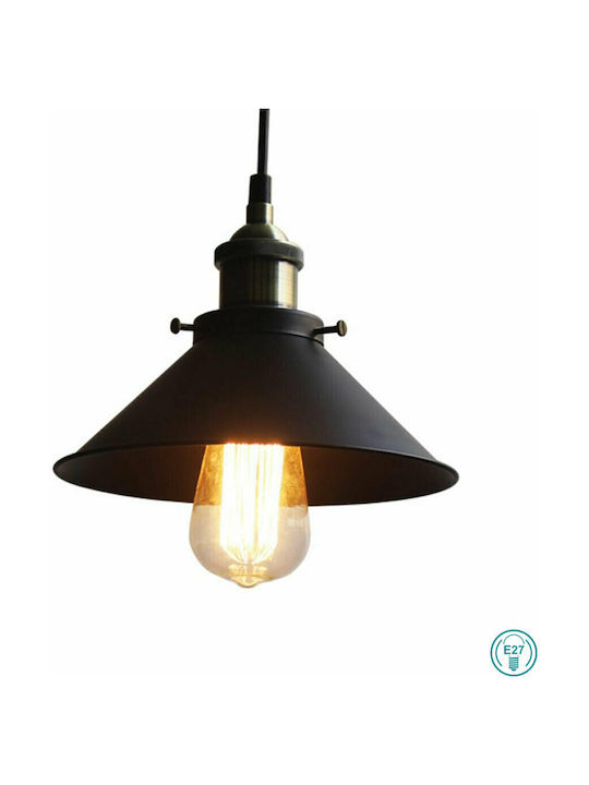 Home Lighting Dakar Hängelampe Schwarz mit Fassung E27 21x21x110cm.