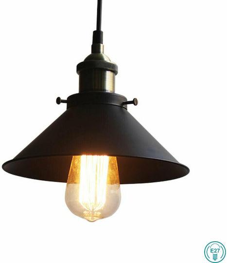 Home Lighting Dakar Pendant Light Black with Socket E27 21x21x110cm