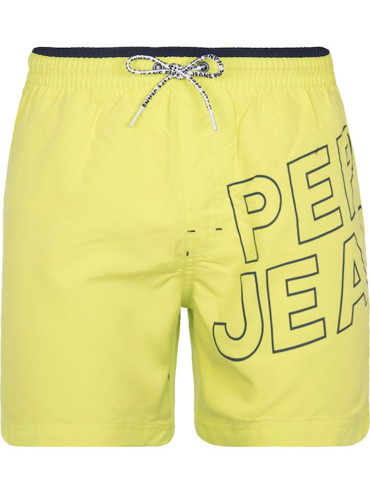 Gold Maxi Logo Men's Swimwear Shorts Yellow