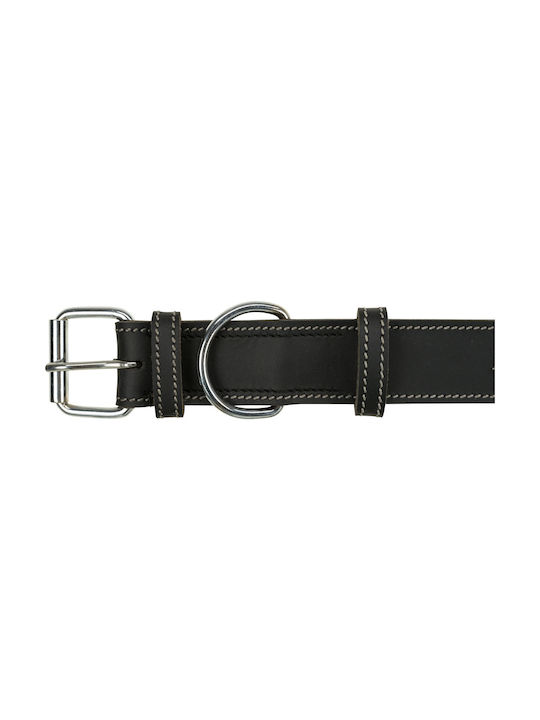 Trixie Rustic Heartbeat Dog Collar Leather In Black Colour Medium 40mm x 38 - 47cm