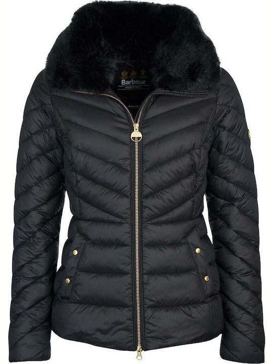 Women's Short Puffer Jacket for Winter Black