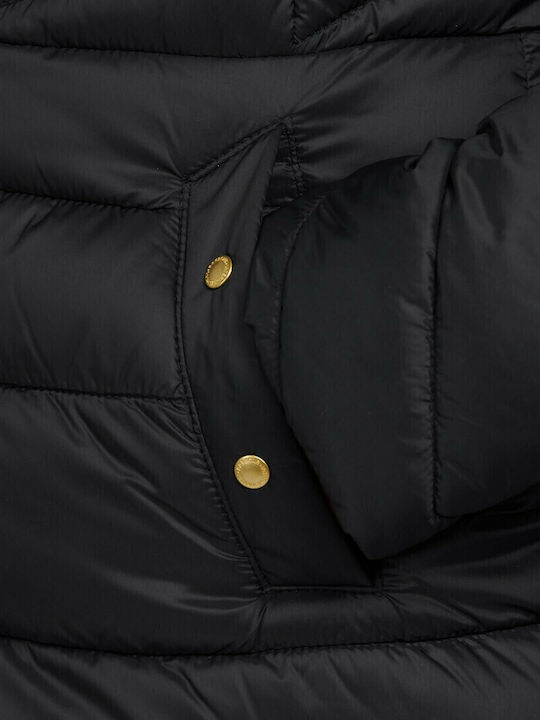 Women's Short Puffer Jacket for Winter Black