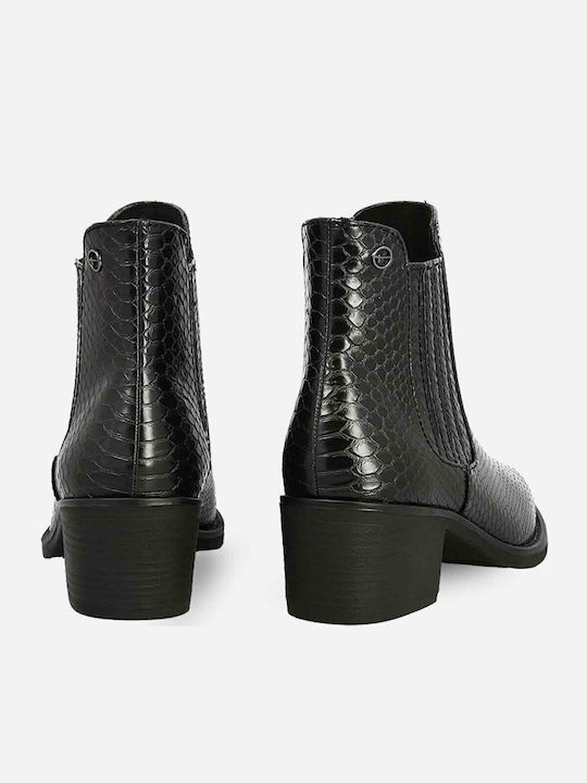 Damen Chelsea Stiefeletten mit mittlerem Absatz Schwarz