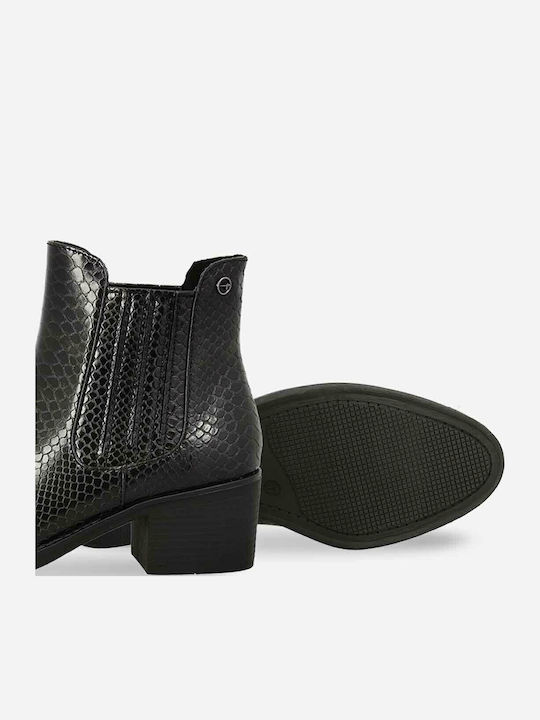Damen Chelsea Stiefeletten mit mittlerem Absatz Schwarz
