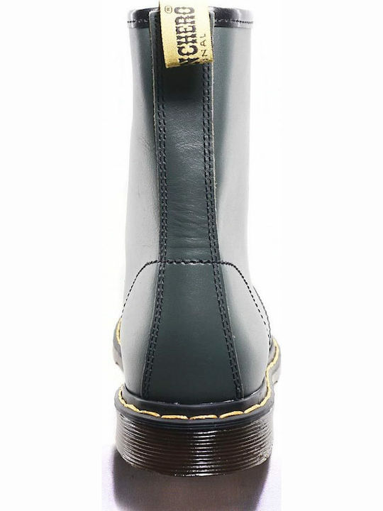 Leather Women's Ankle Boots Khaki