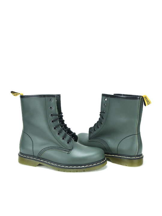 Leather Women's Ankle Boots Khaki