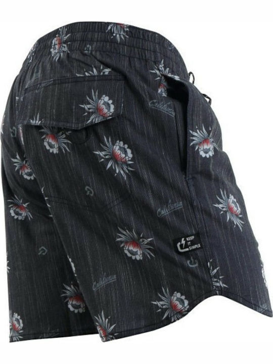 Ανδρικό Μαγιό Σορτς Off Black Floral 201.EM507.15-OFF-BLACK