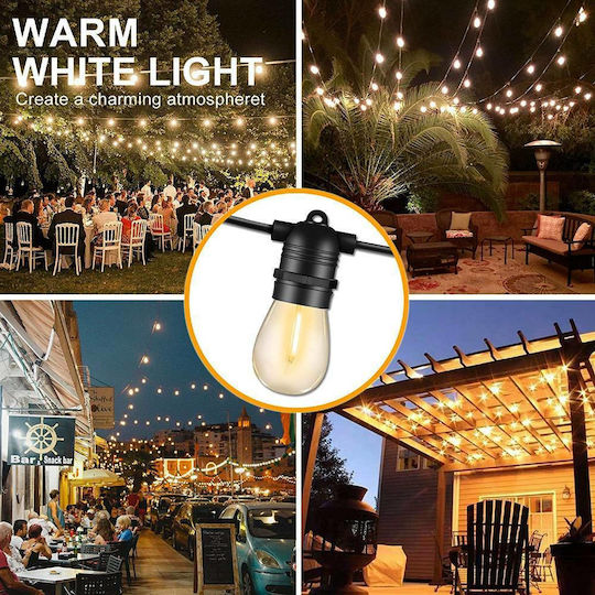 Hanging Solar Light Garland 3W 150lm with Warm White Light 3000K IP65