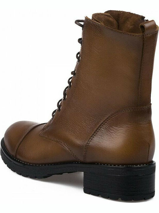 Leather Women's Ankle Boots Tabac Brown