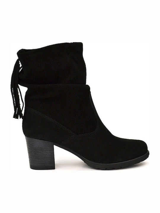 Wildleder Stiefeletten Damen Schwarz