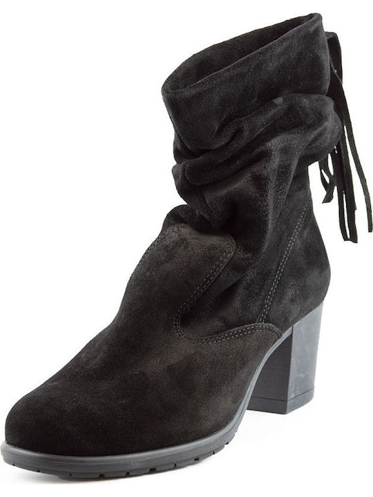 Wildleder Stiefeletten Damen Schwarz