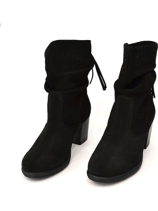 Wildleder Stiefeletten Damen Schwarz