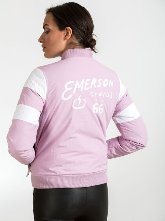 Κοντό Γυναικείο Bomber Jacket Λιλά