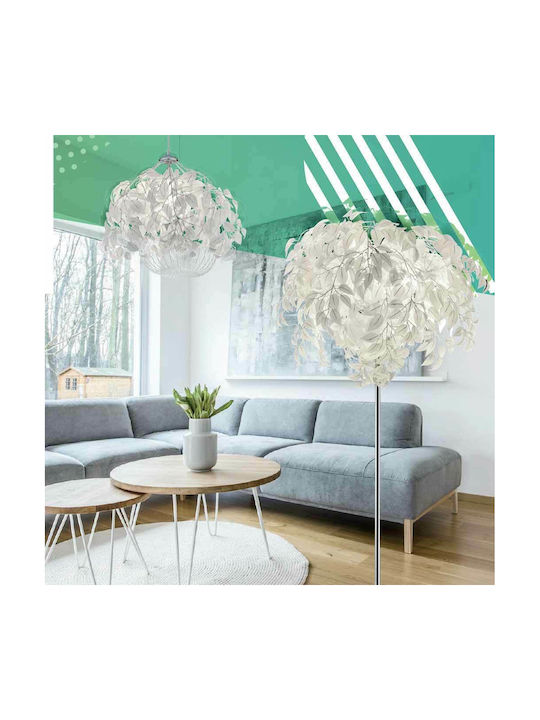 Trio Lighting Κρεμαστό Φωτιστικό Λευκό Καμπάνα με Ντουί E14 70x150εκ.