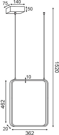 Aca Symetria Pendant Light Black 36.2x36cm