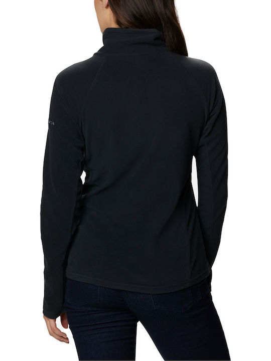 Glacial IV Women's Blouse Fleece Long Sleeve with Zipper Black