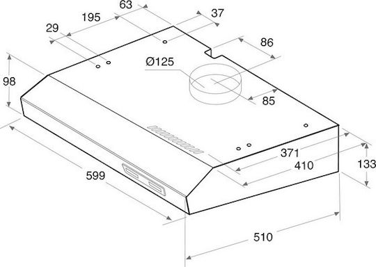 Indesit ISLK 66 LS X Freestanding Vent Hood 60cm Inox