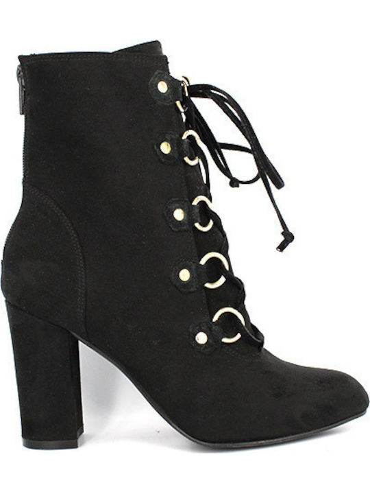 Leder Stiefeletten Damen Schwarz
