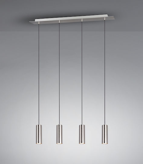 Trio Lighting Marley Pendant Light Silver Rail for 4 Bulbs GU10 75x150cm