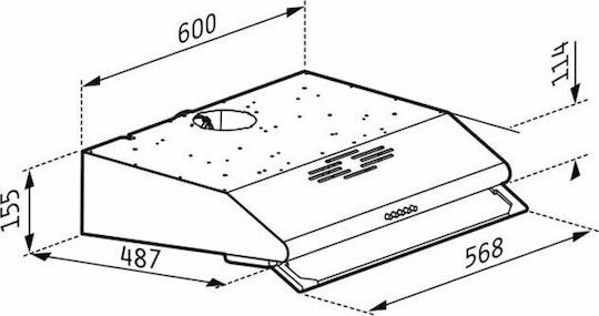 Pyramis Essential Simple with 2 Motors Freestanding Vent Hood 60cm White