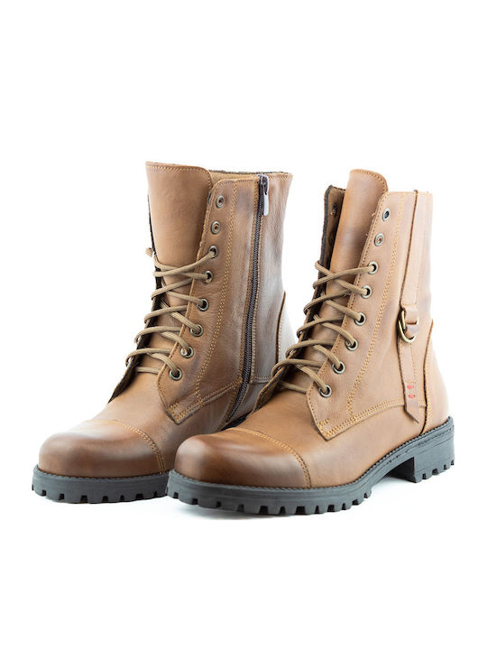 Leather Women's Ankle Boots Tabac Brown