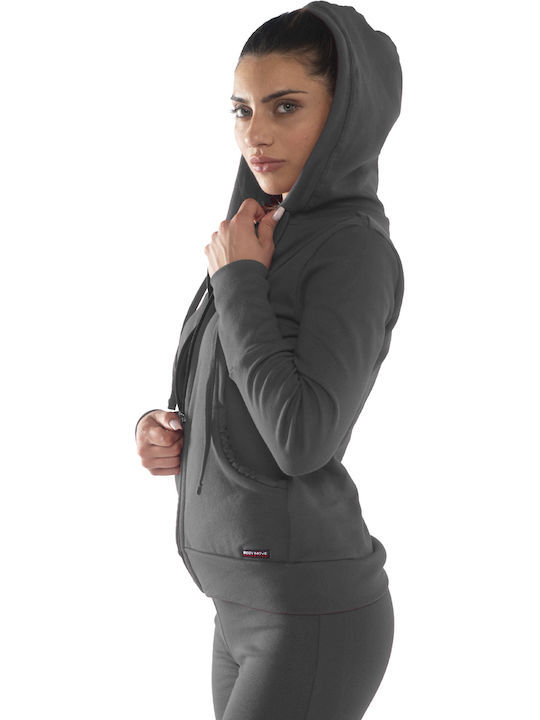 Women's Sweatshirt Jacket Hooded Anthracite