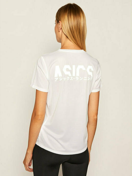 ASICS Katakana Αθλητικό Γυναικείο T-shirt Λευκό