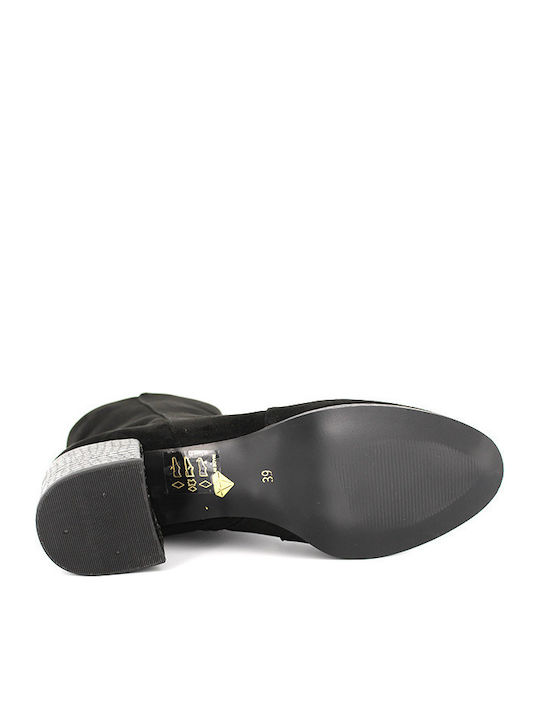 Wildleder Stiefeletten Damen Schwarz