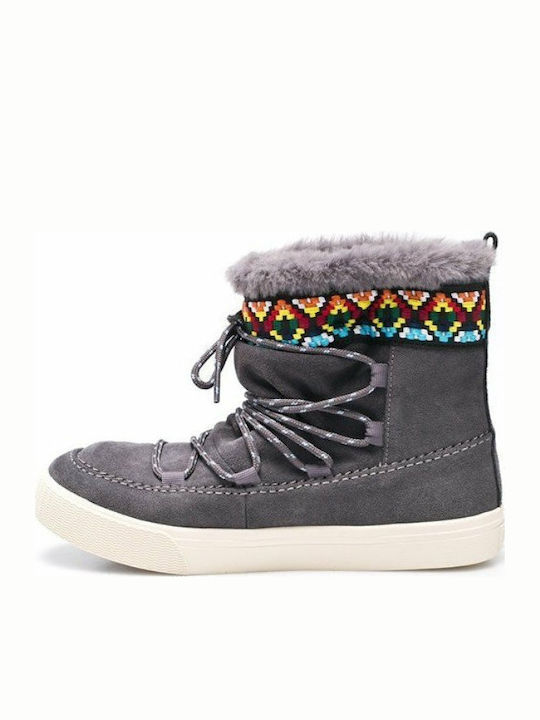 Alpine Suede Γυναικεία Μποτάκια με Γούνα Γκρι