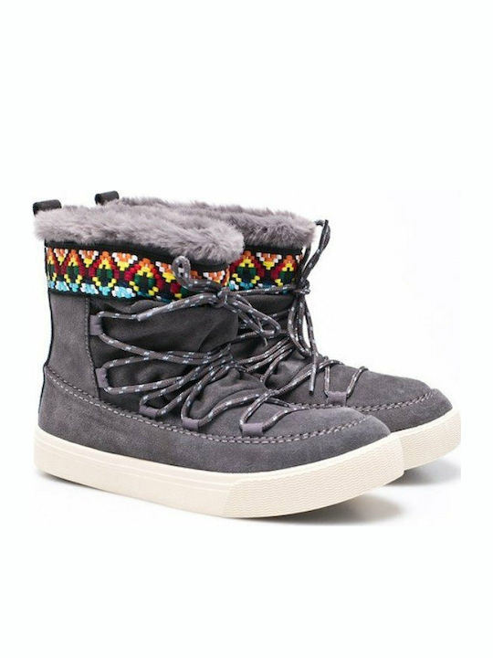 Alpine Suede Γυναικεία Μποτάκια με Γούνα Γκρι
