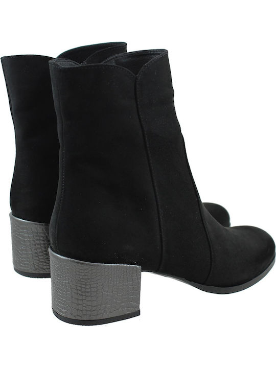 Wildleder Stiefeletten Damen Schwarz