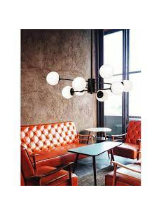 Viokef Anouk Hängelampe Schwarz Kugel für 8 Lampen G9 90x80x80cm.