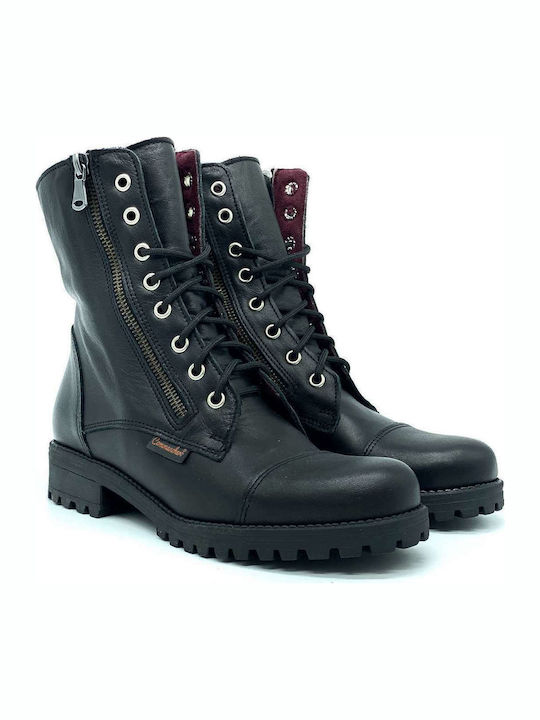 Leather Women's Ankle Boots Black