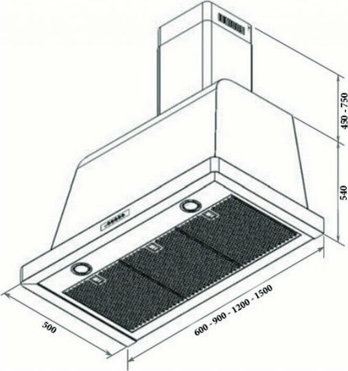 Lofra Dolcevita 90 NM Kamin-Dunstabzug 90cm Schwarz