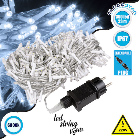 300 Λαμπάκια LED 33μ. Ψυχρό Λευκό σε Σειρά 300 Λαμπάκια LED 33μ. Ψυχρό Λευκό σε Σειρά