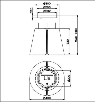 Faber BEAT BK MATT F45 Απορροφητήρας Νησίδα 45cm Μαύρος