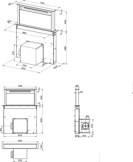 Faber FABULA EVO+BK A90 Απορροφητήρας Πάγκου 90cm Μαύρος